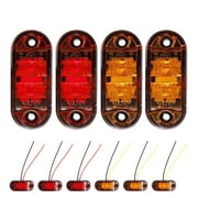10pcs Trailer Truck Light LED Side Marker Lights Trailer Signal Lights Stop Turn Tail Light Truck RV Exterior Marker Lights Car Vehicles Mount Accessories